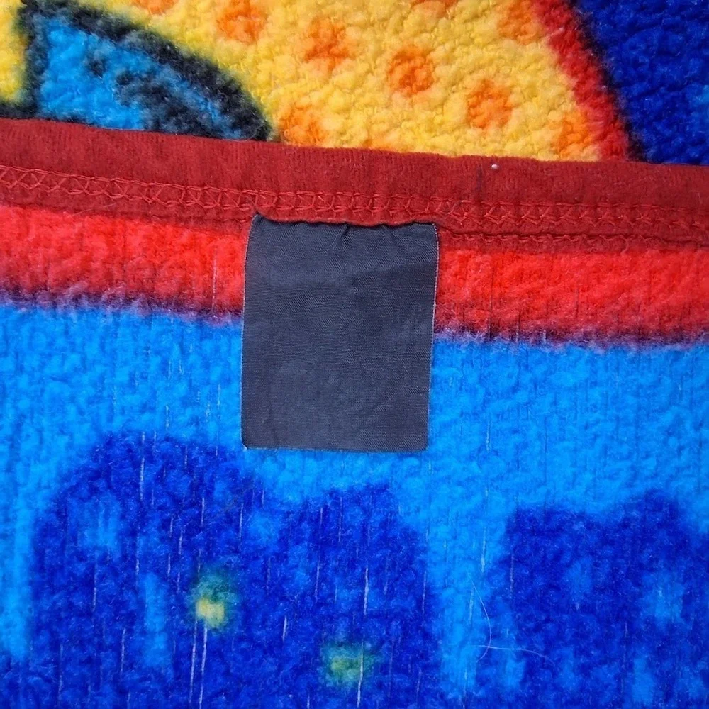 Vtg Elmo In Grouchland Blanket 30x46 Soft Blankie Red Blue Yellow Vintage